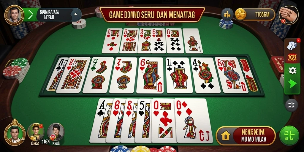 Tampilan gameplay seru dalam 116X yang menampilkan domino.