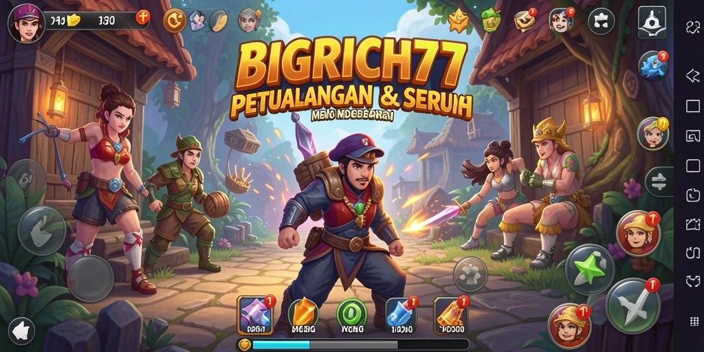 Tampilan gameplay seru dari BIGRICH77 dalam petualangan yang mendebarkan.