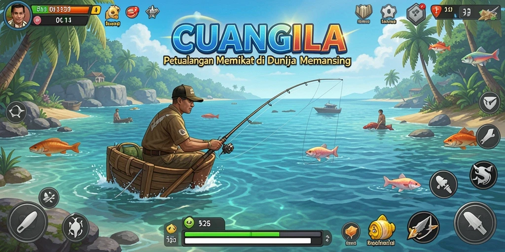 Gameplay CUANGILA yang menampilkan aksi memancing seru dan menyenangkan.