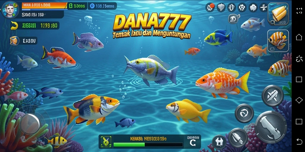 Tampilan menarik dari gameplay Tembak Ikan DANA777 yang seru.