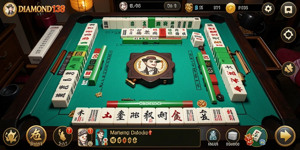Tampilan gameplay menegangkan dalam DIAMOND138 Mahjong.