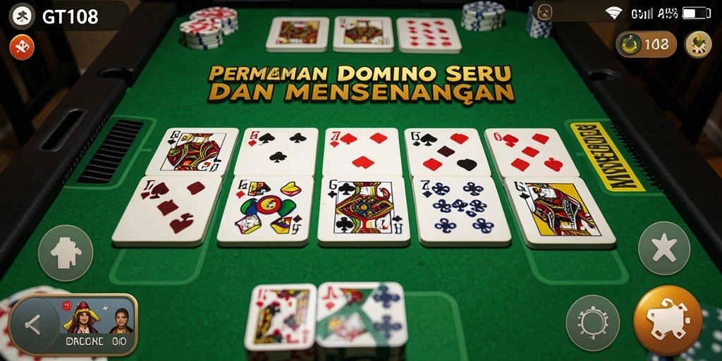Screenshot gameplay GT108 menampilkan pertandingan Domino yang seru.