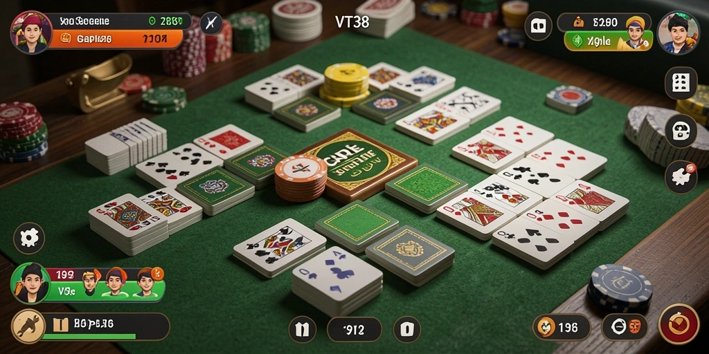 Tampilan gameplay Gaple di aplikasi VT38 yang menarik.