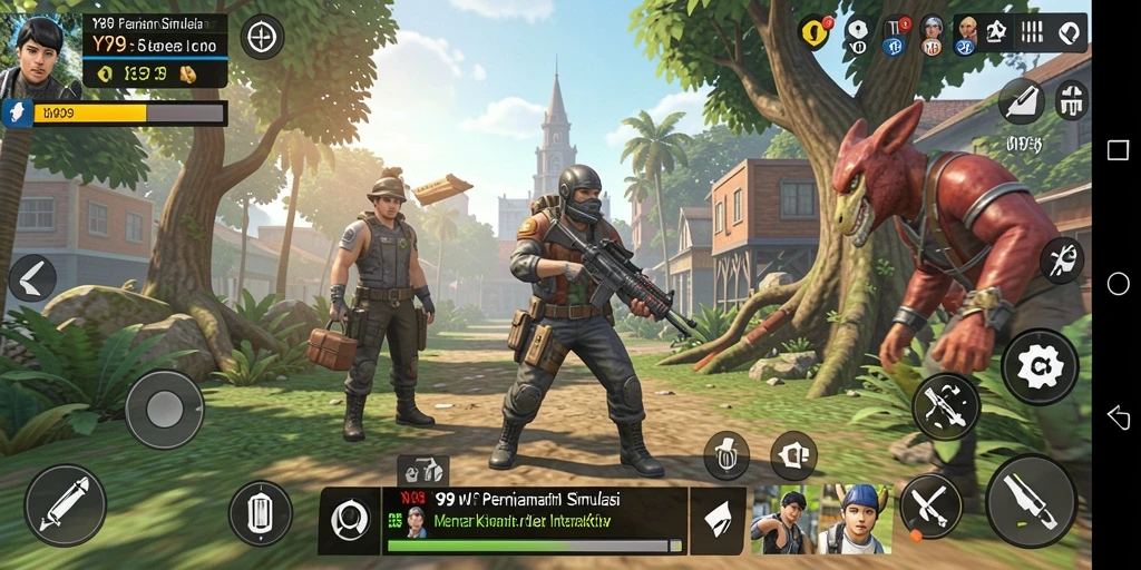 Tampilan gameplay Y89 yang menarik dan penuh warna dalam suasana simulasi.